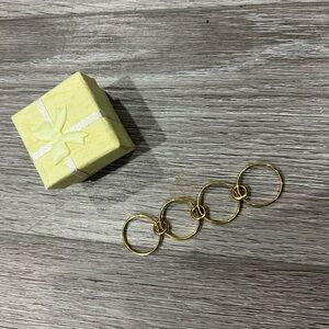 18K Gold Plated Interlocking Ring: Sterling Silver Stackable Band Etsy Size 9